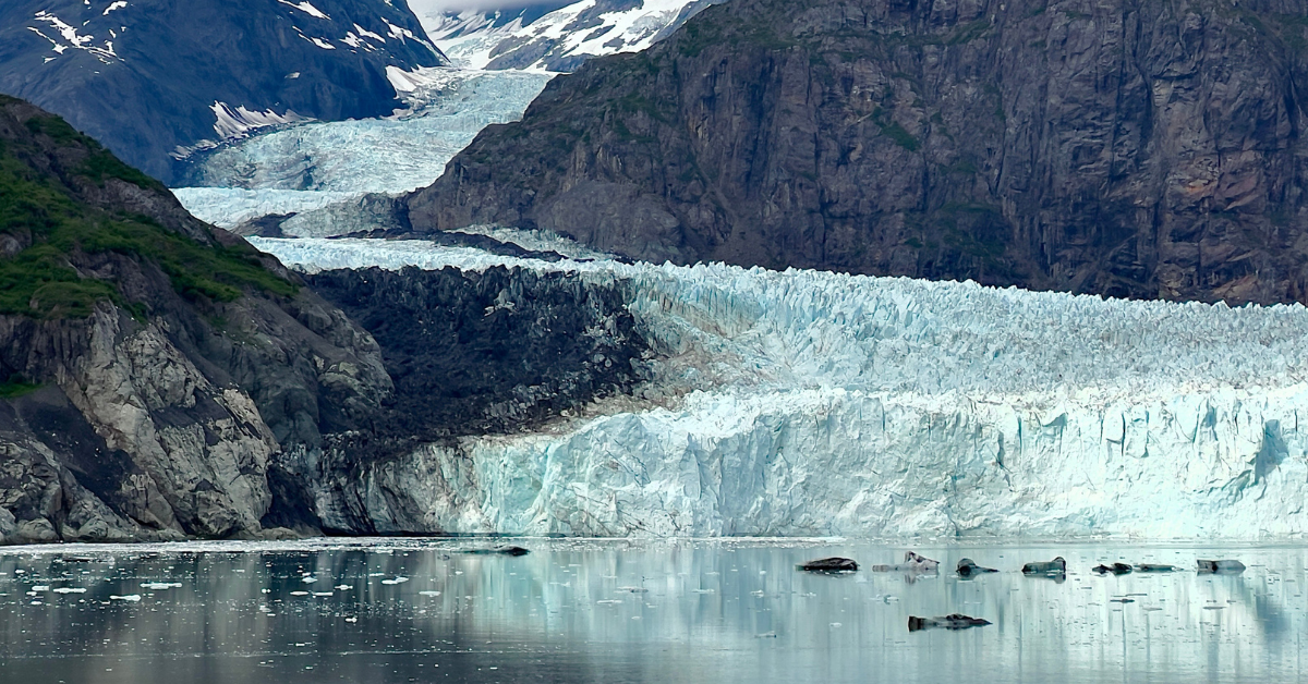 Glacier view from an Alaska cruise sailing